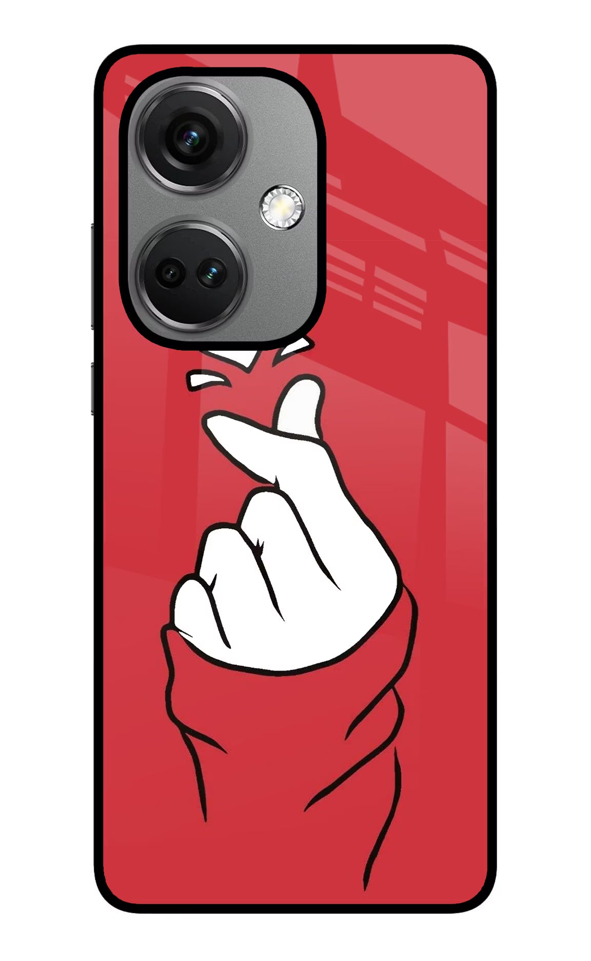 Korean Love Sign OnePlus Nord CE 3 5G Glass Case Back Cover by Casekaro
