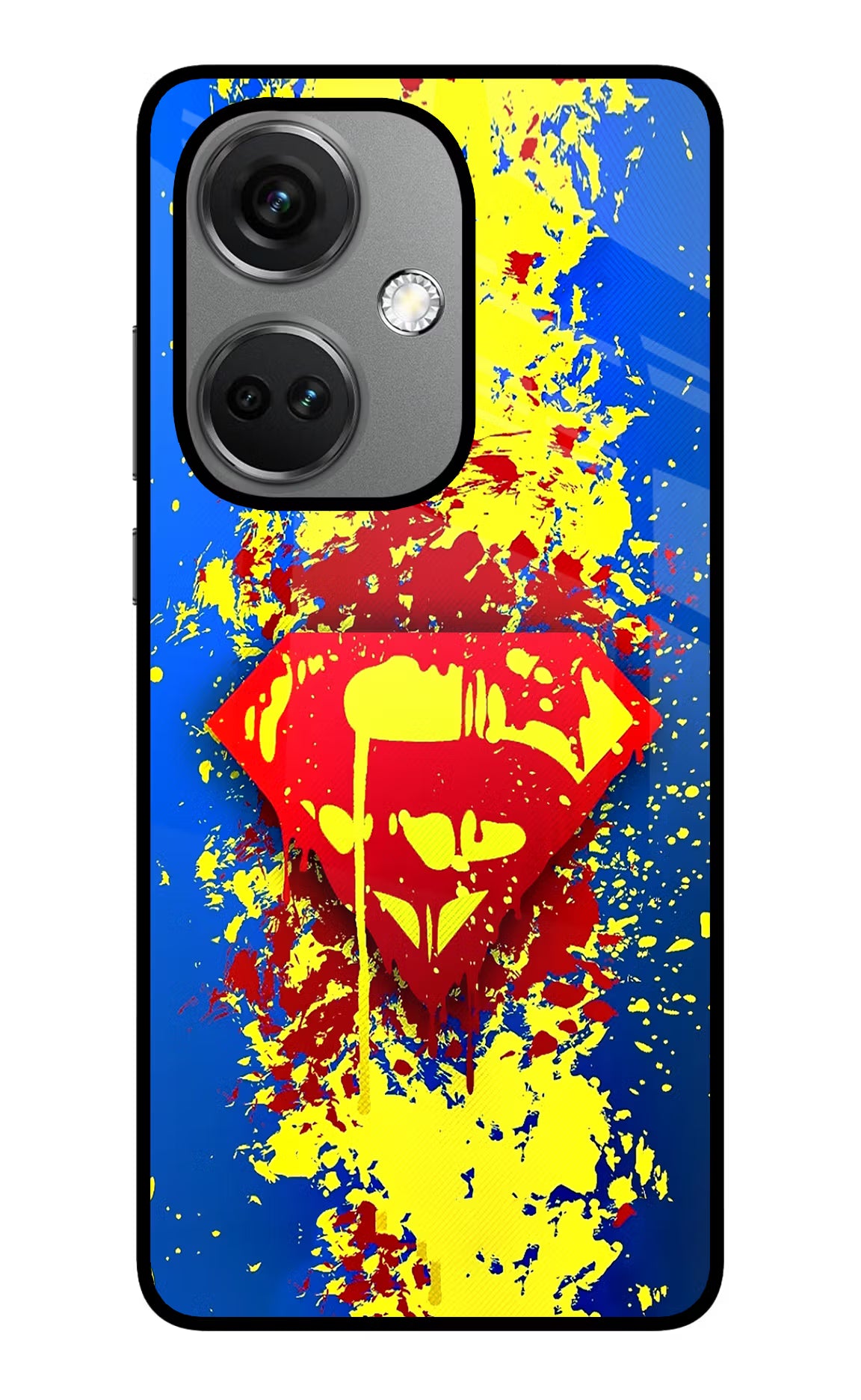 Superman logo OnePlus Nord CE 3 5G Glass Case Back Cover by Casekaro