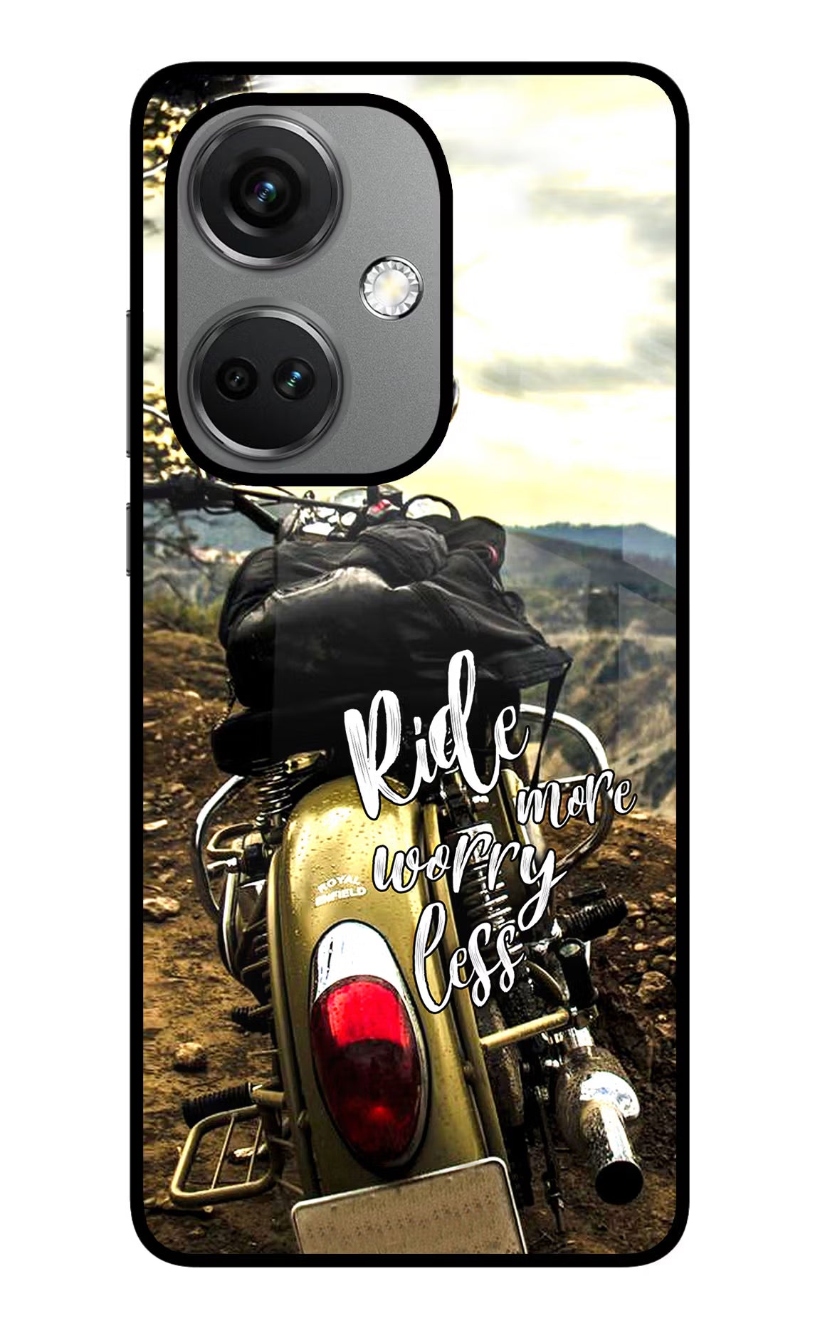Ride More Worry Less OnePlus Nord CE 3 5G Glass Case Back Cover by Casekaro