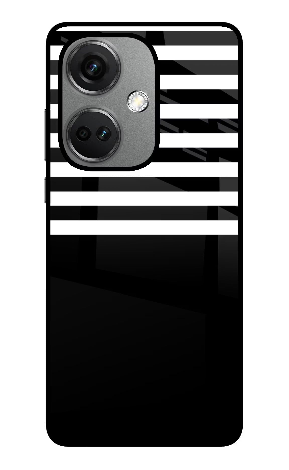 Black and White Print OnePlus Nord CE 3 5G Glass Case Back Cover by Casekaro