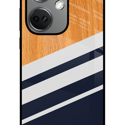 Blue and white wooden OnePlus Nord CE 3 5G Glass Case