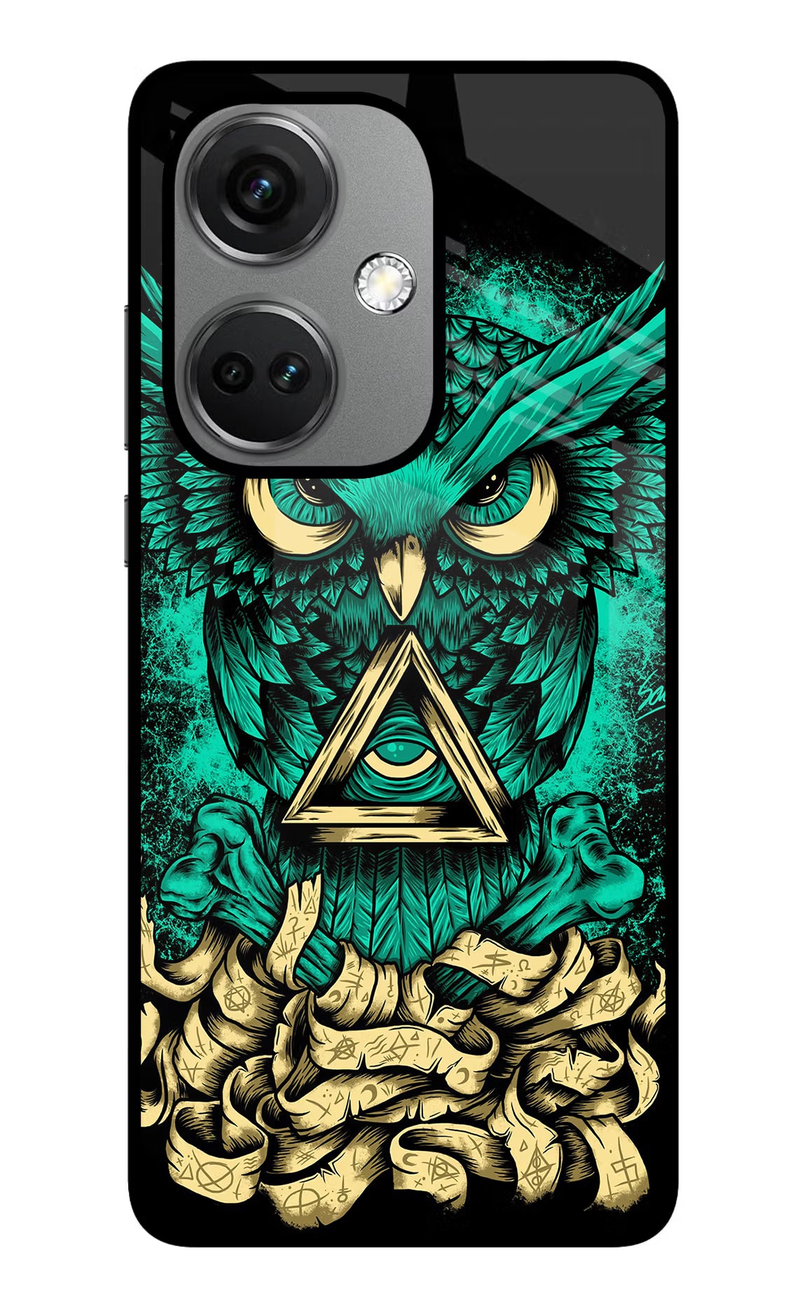 Green Owl OnePlus Nord CE 3 5G Glass Case Back Cover by Casekaro