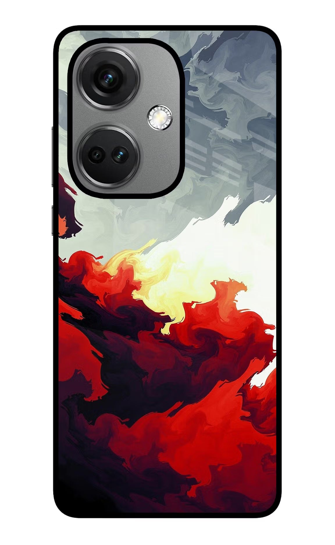 Fire Cloud OnePlus Nord CE 3 5G Glass Case Back Cover by Casekaro