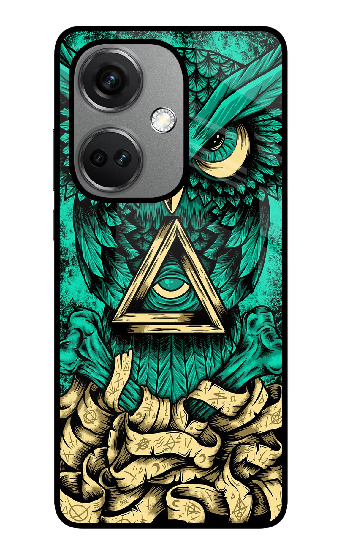 Green Owl OnePlus Nord CE 3 5G Glass Case Back Cover by Casekaro