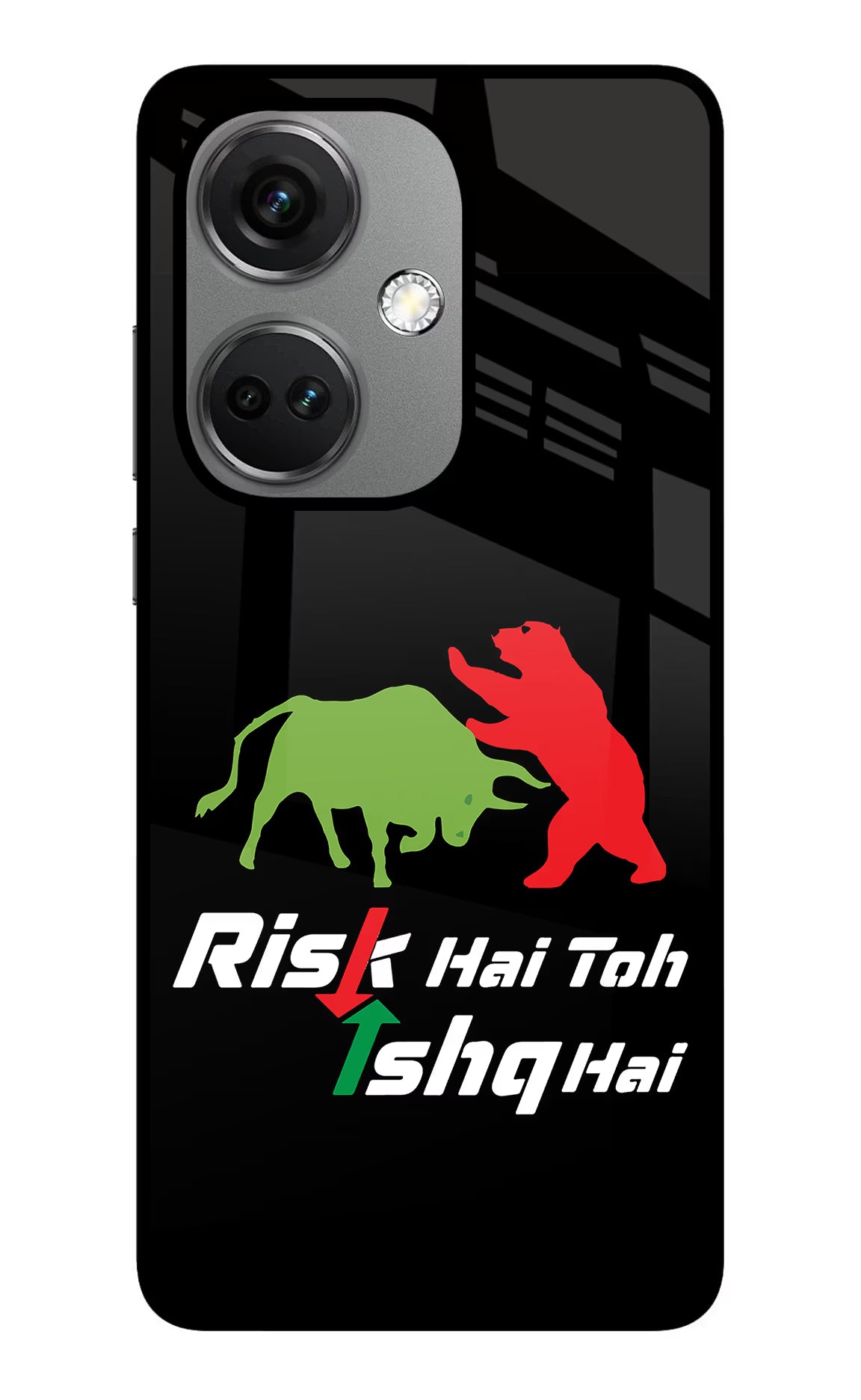 Risk Hai Toh Ishq Hai OnePlus Nord CE 3 5G Glass Case Back Cover by Casekaro