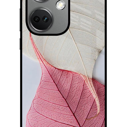 White Pink Leaf OnePlus Nord CE 3 5G Glass Case