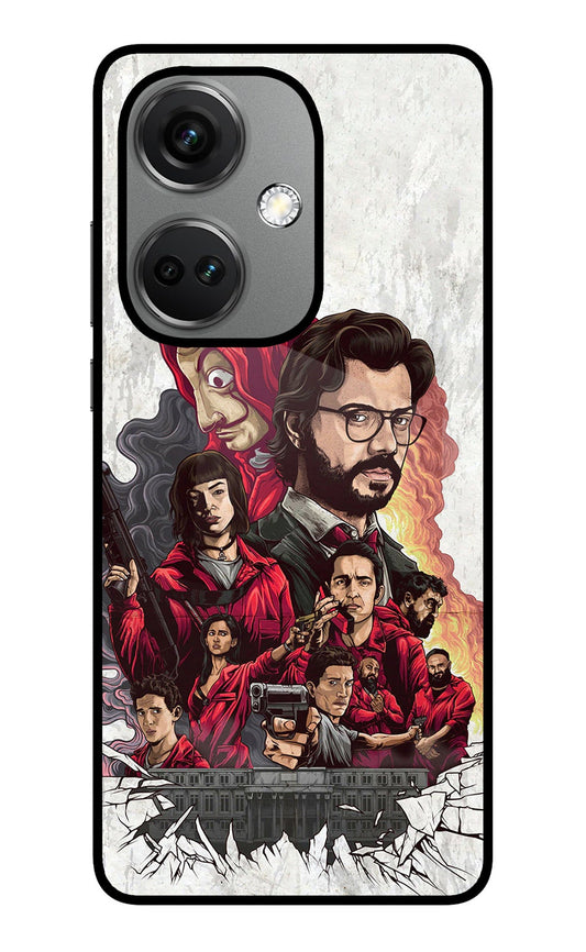 Money Heist Artwork OnePlus Nord CE 3 5G Glass Case