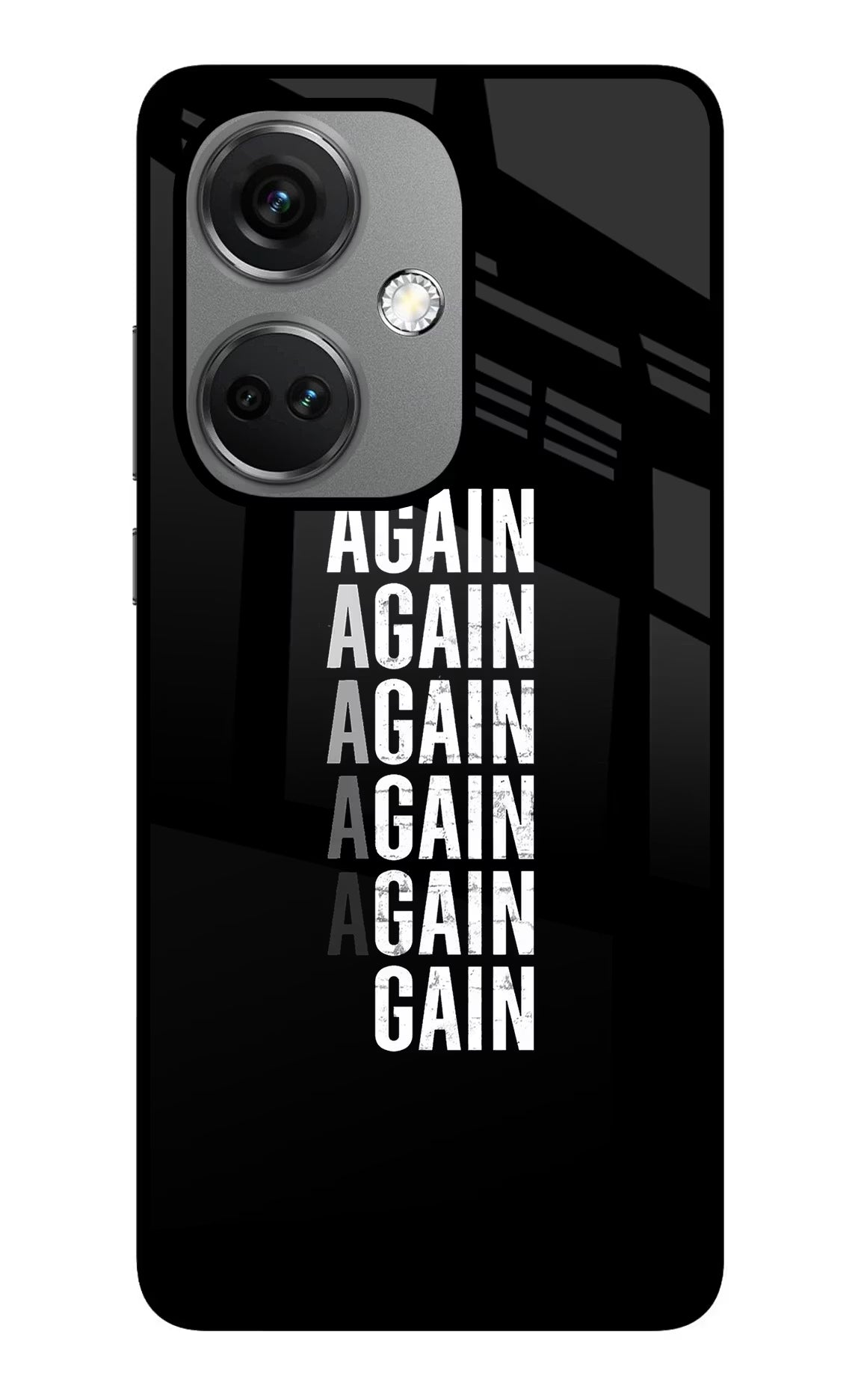 Again Again Gain OnePlus Nord CE 3 5G Glass Case Back Cover by Casekaro