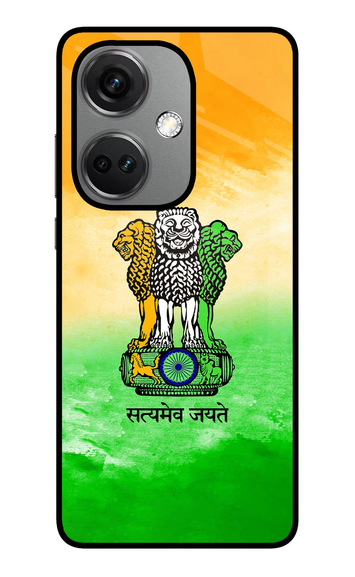 Satyamev Jayate Flag OnePlus Nord CE 3 5G Glass Case Back Cover by Casekaro