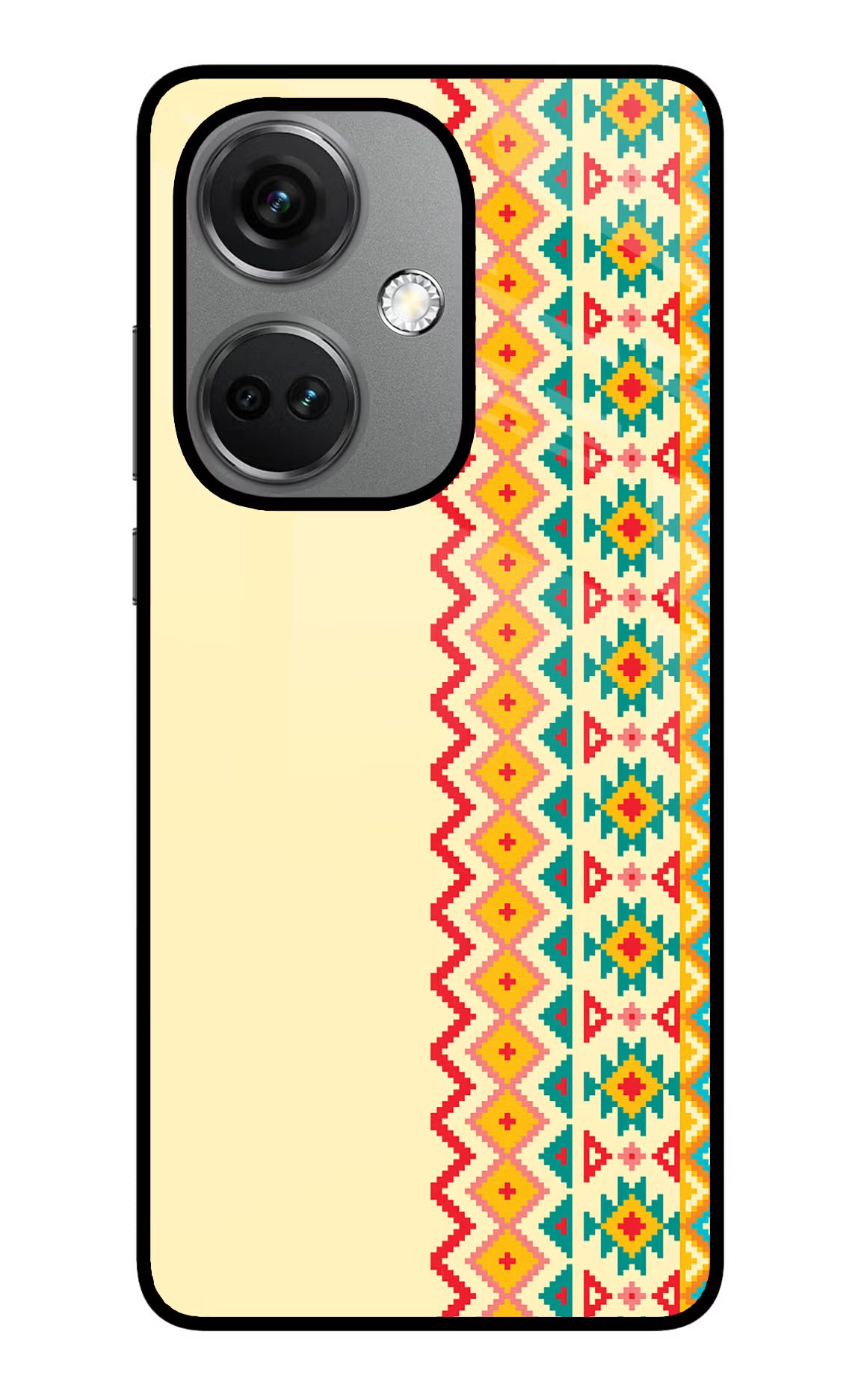 Ethnic Seamless OnePlus Nord CE 3 5G Glass Case Back Cover by Casekaro