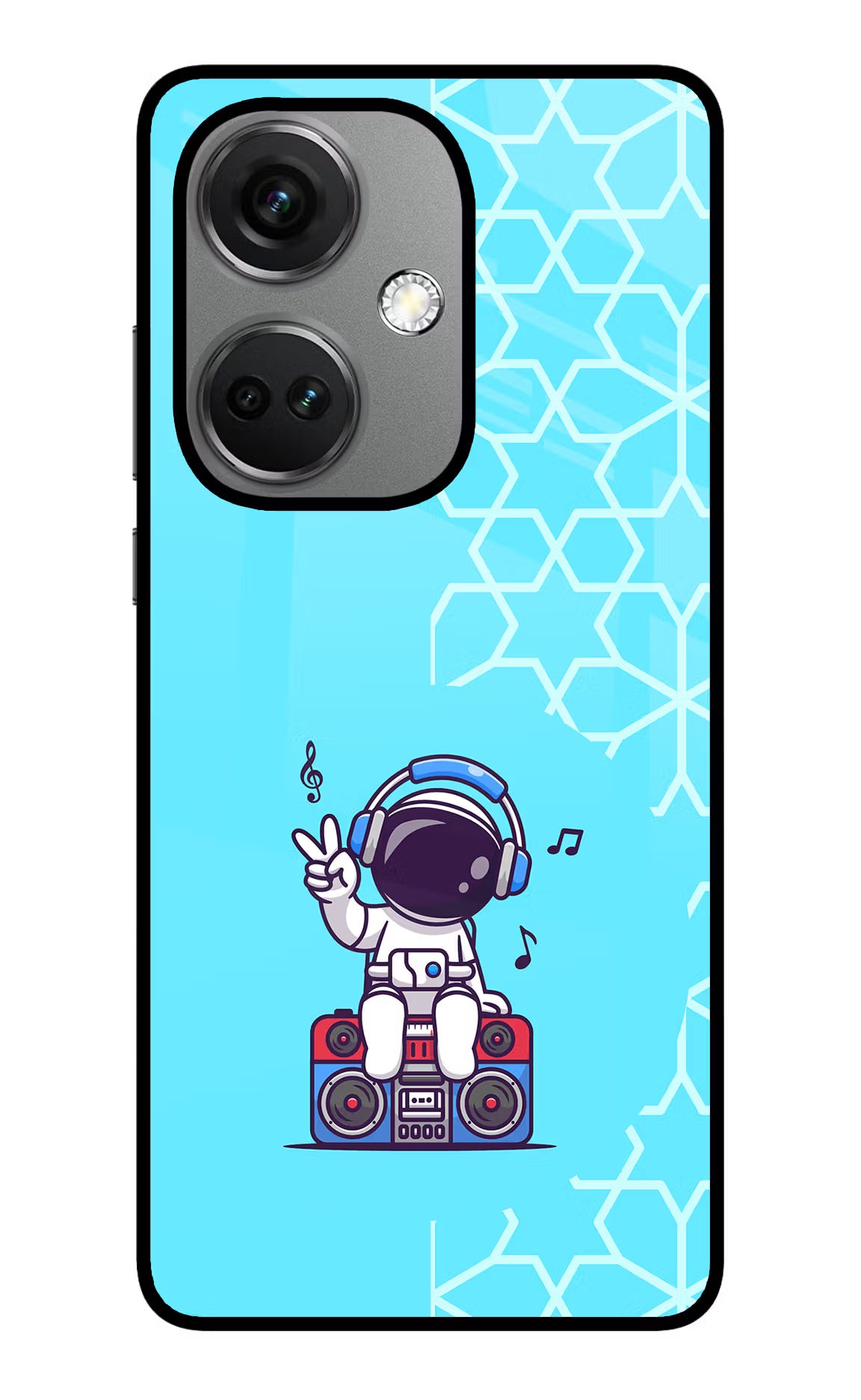 Cute Astronaut Chilling OnePlus Nord CE 3 5G Glass Case Back Cover by Casekaro
