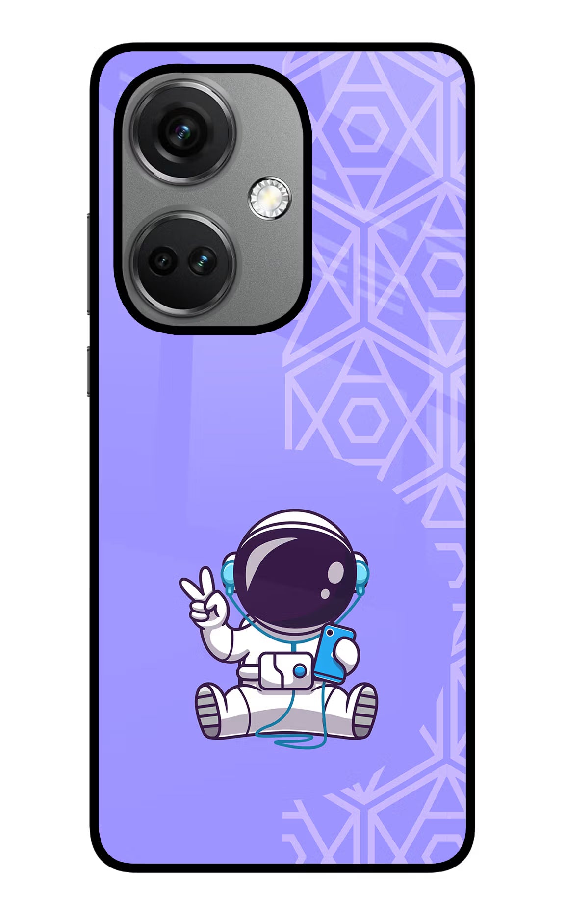 Cute Astronaut Chilling OnePlus Nord CE 3 5G Glass Case Back Cover by Casekaro