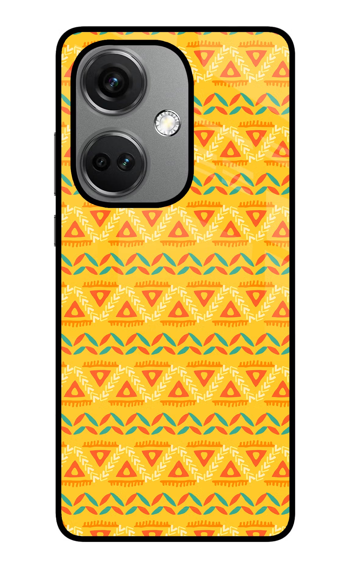Tribal Pattern OnePlus Nord CE 3 5G Glass Case Back Cover by Casekaro