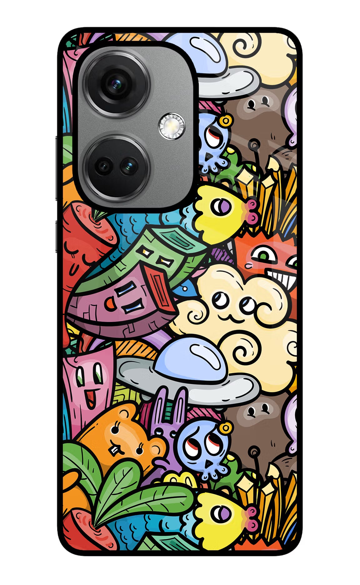Veggie Doodle OnePlus Nord CE 3 5G Glass Case Back Cover by Casekaro
