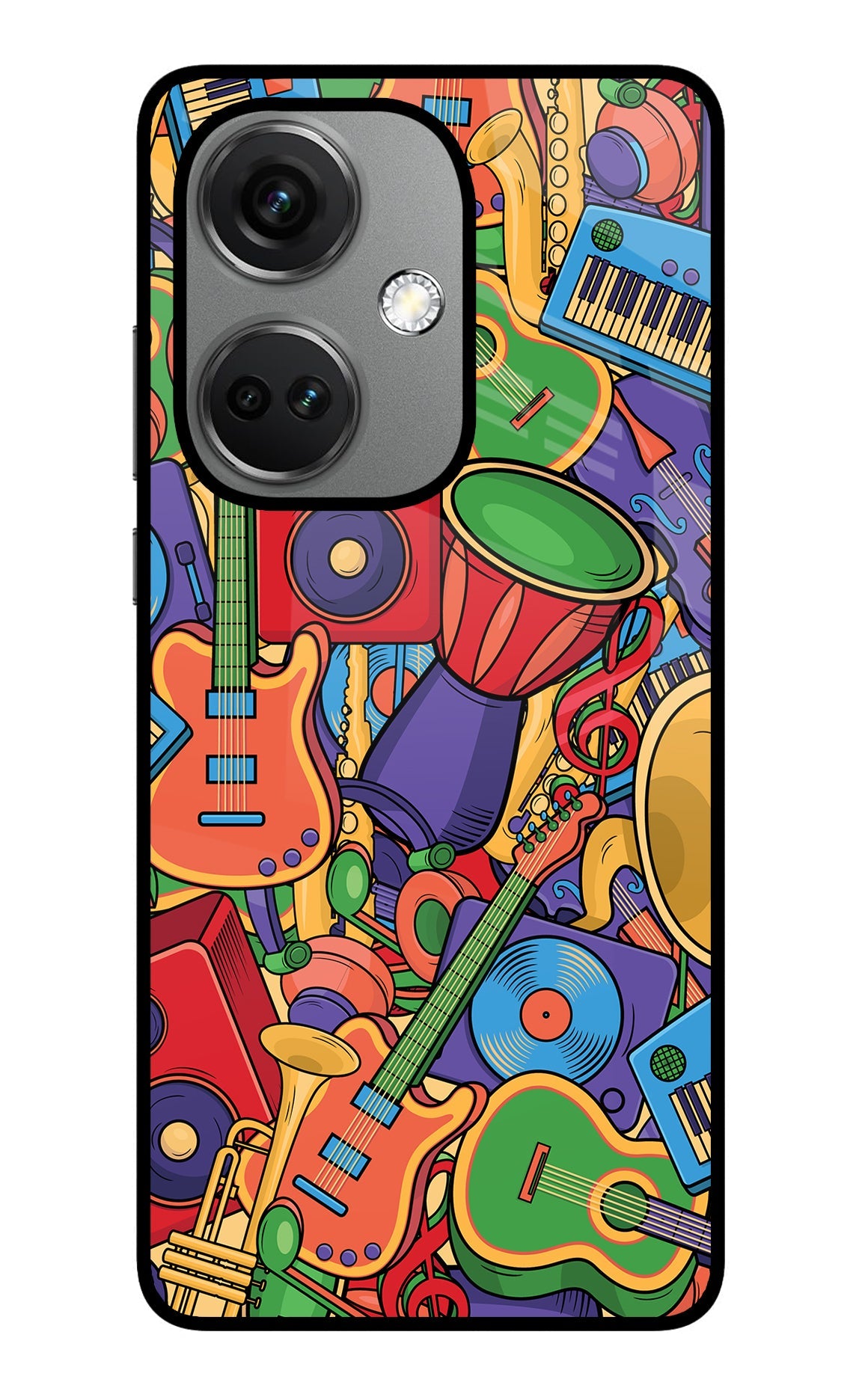 Music Instrument Doodle OnePlus Nord CE 3 5G Glass Case