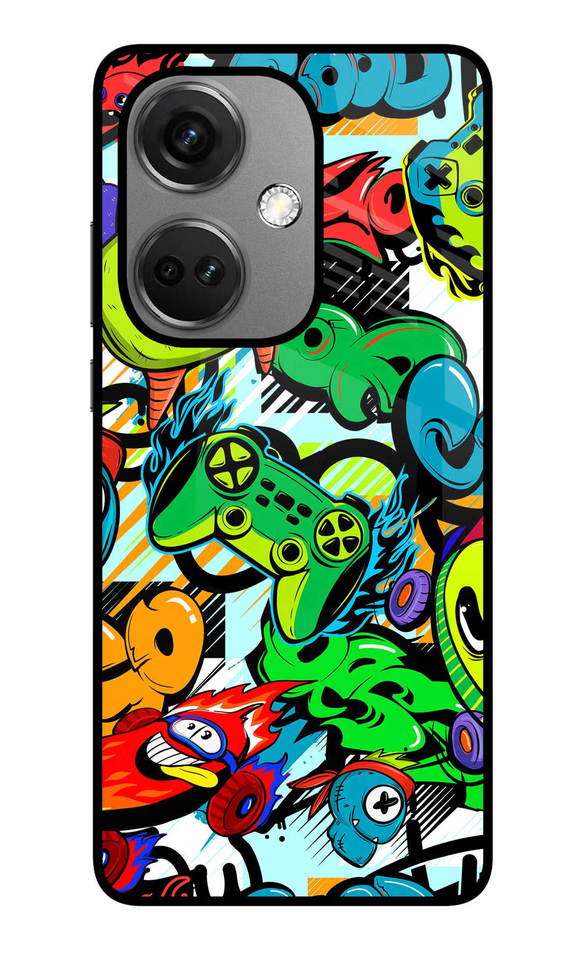 Game Doodle OnePlus Nord CE 3 5G Glass Case Back Cover by Casekaro