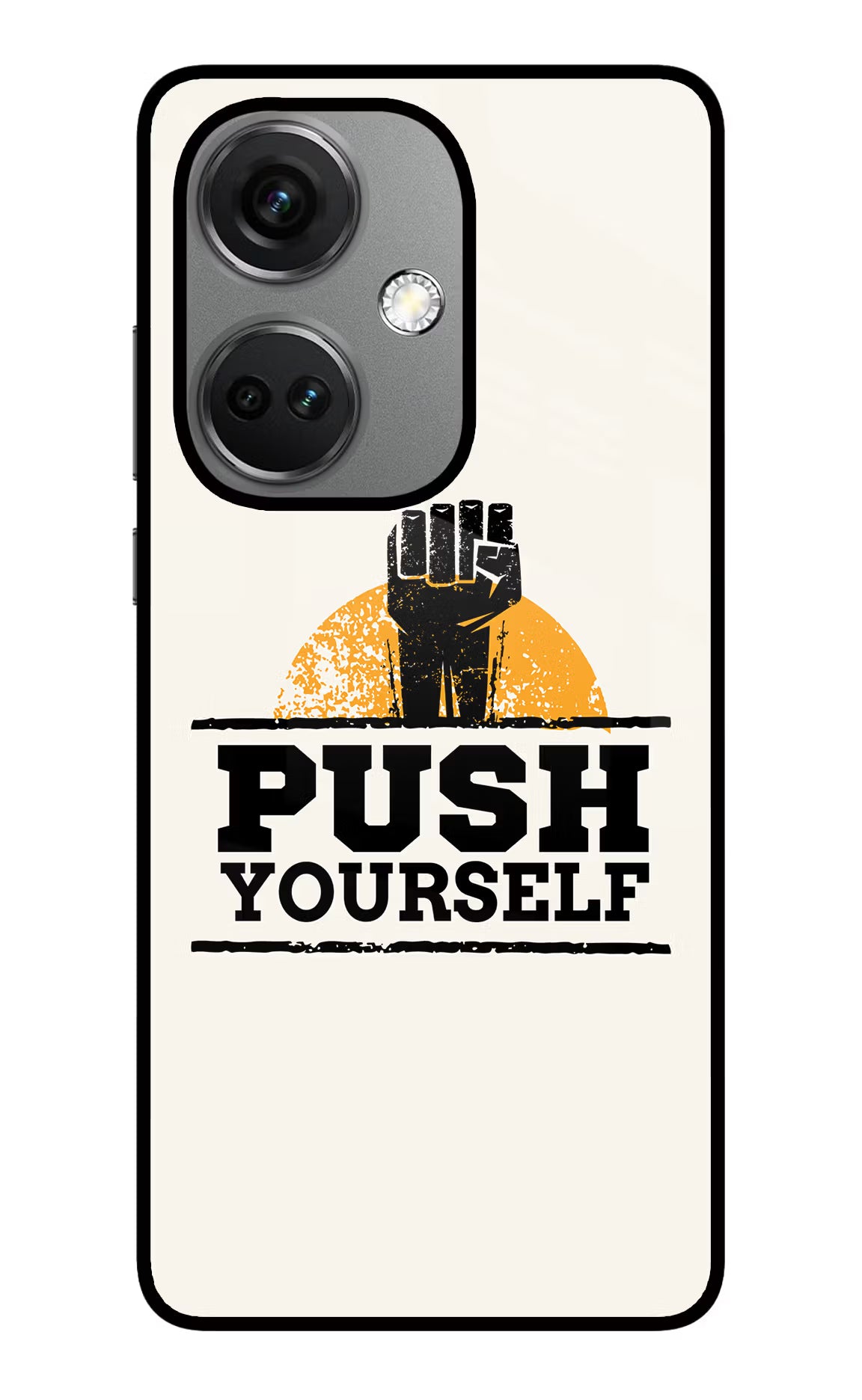 Push Yourself OnePlus Nord CE 3 5G Glass Case Back Cover by Casekaro