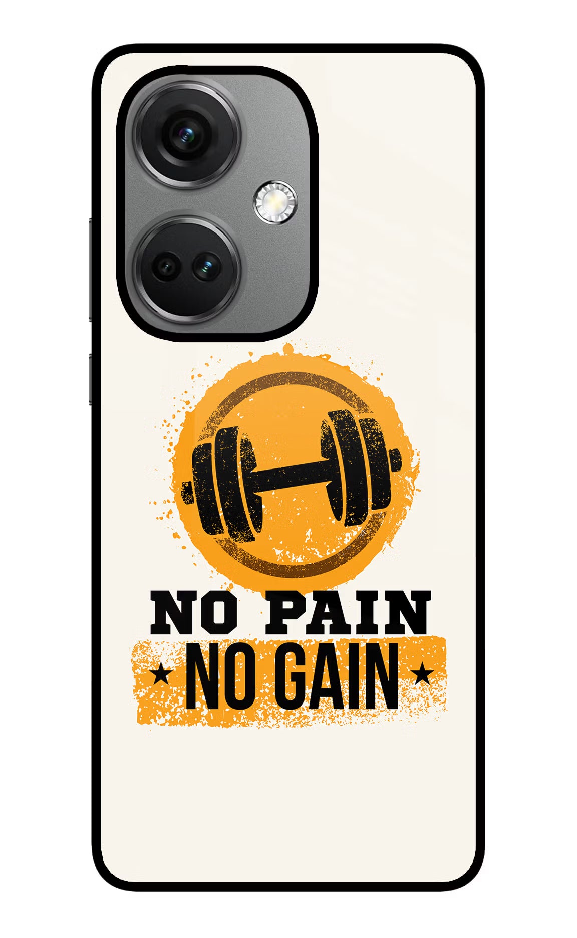No Pain No Gain OnePlus Nord CE 3 5G Glass Case Back Cover by Casekaro