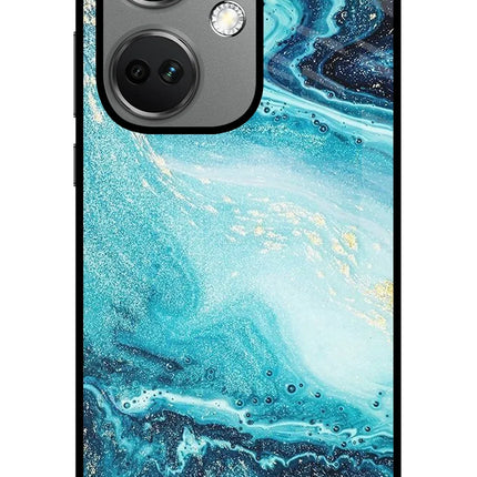 Blue Glitter Marble OnePlus Nord CE 3 5G Glass Case