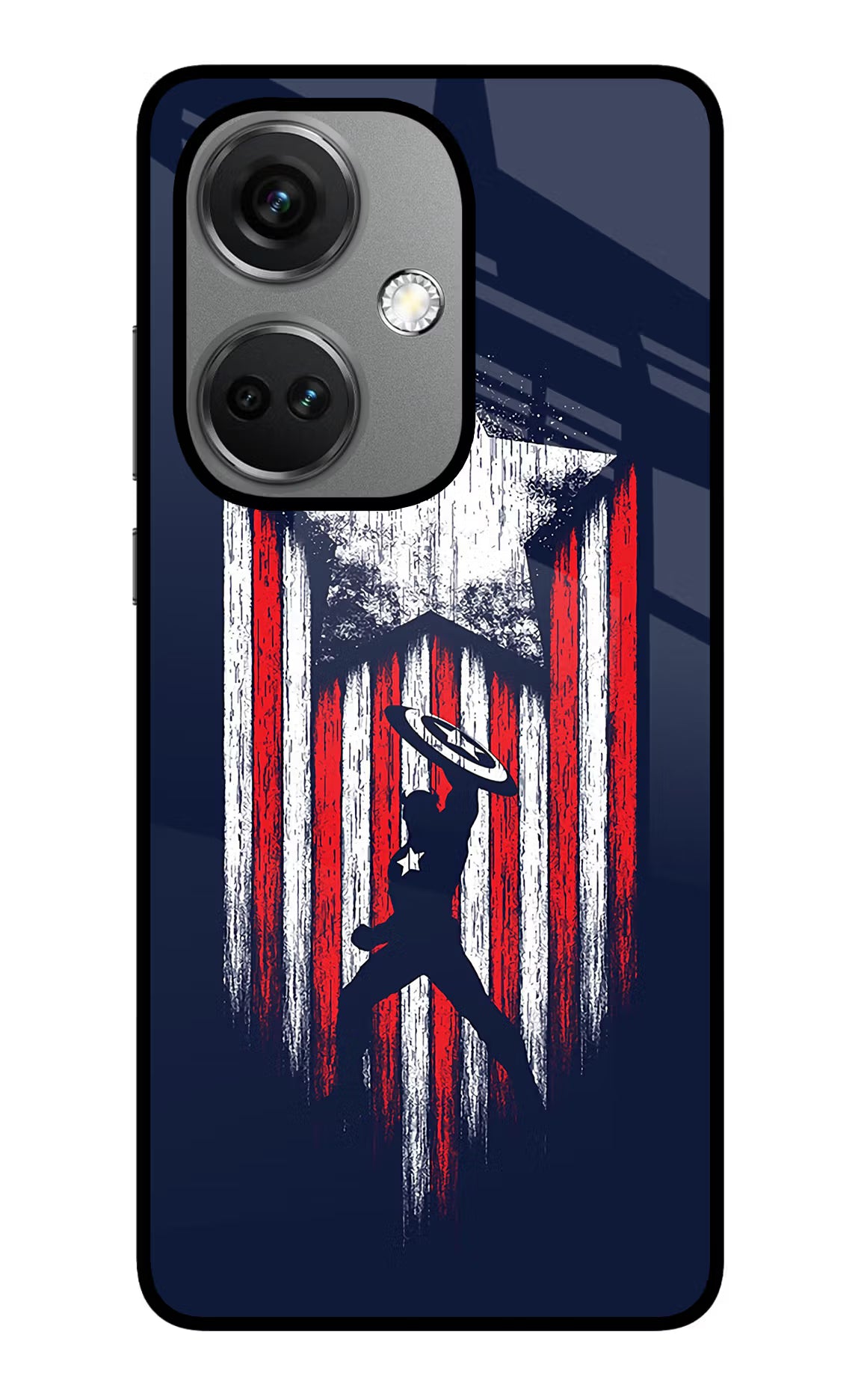 Captain America Marvel Art OnePlus Nord CE 3 5G Glass Case Back Cover by Casekaro