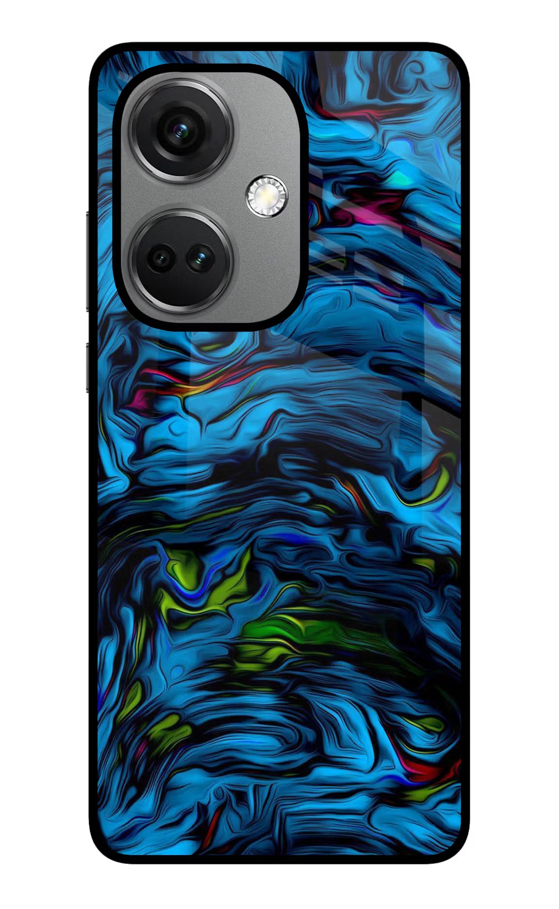 Dark Blue Abstract OnePlus Nord CE 3 5G Glass Case Back Cover by Casekaro