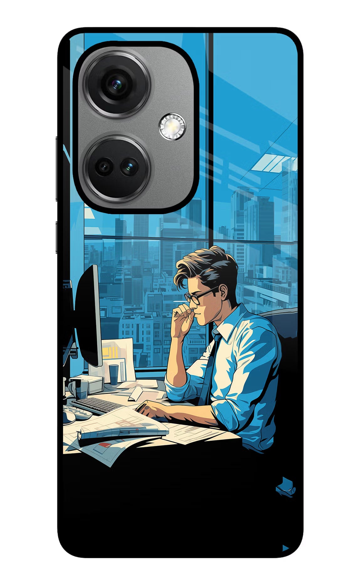Focused Hustler (AI Generated) OnePlus Nord CE 3 5G Glass Case Back Cover by Casekaro