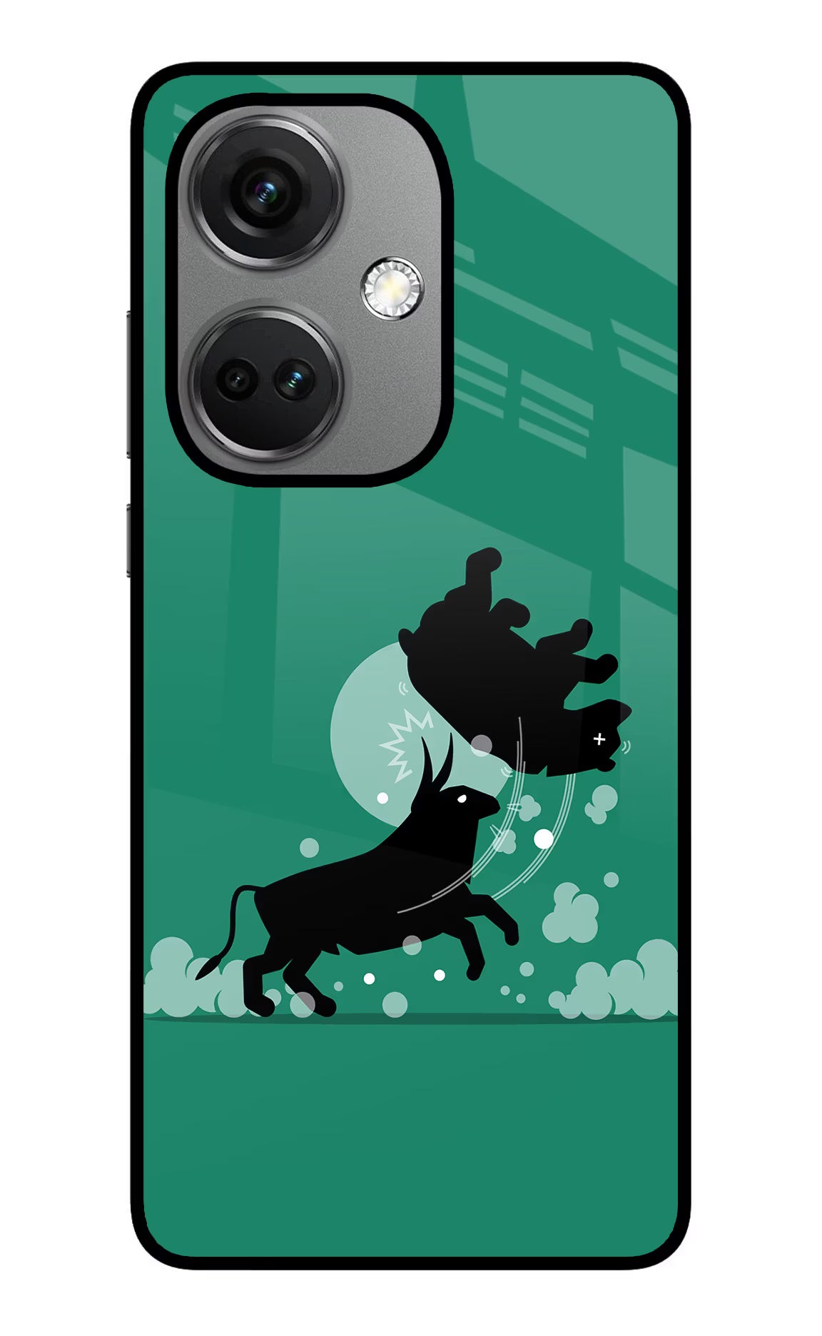 Bull Conqueror OnePlus Nord CE 3 5G Glass Case Back Cover by Casekaro