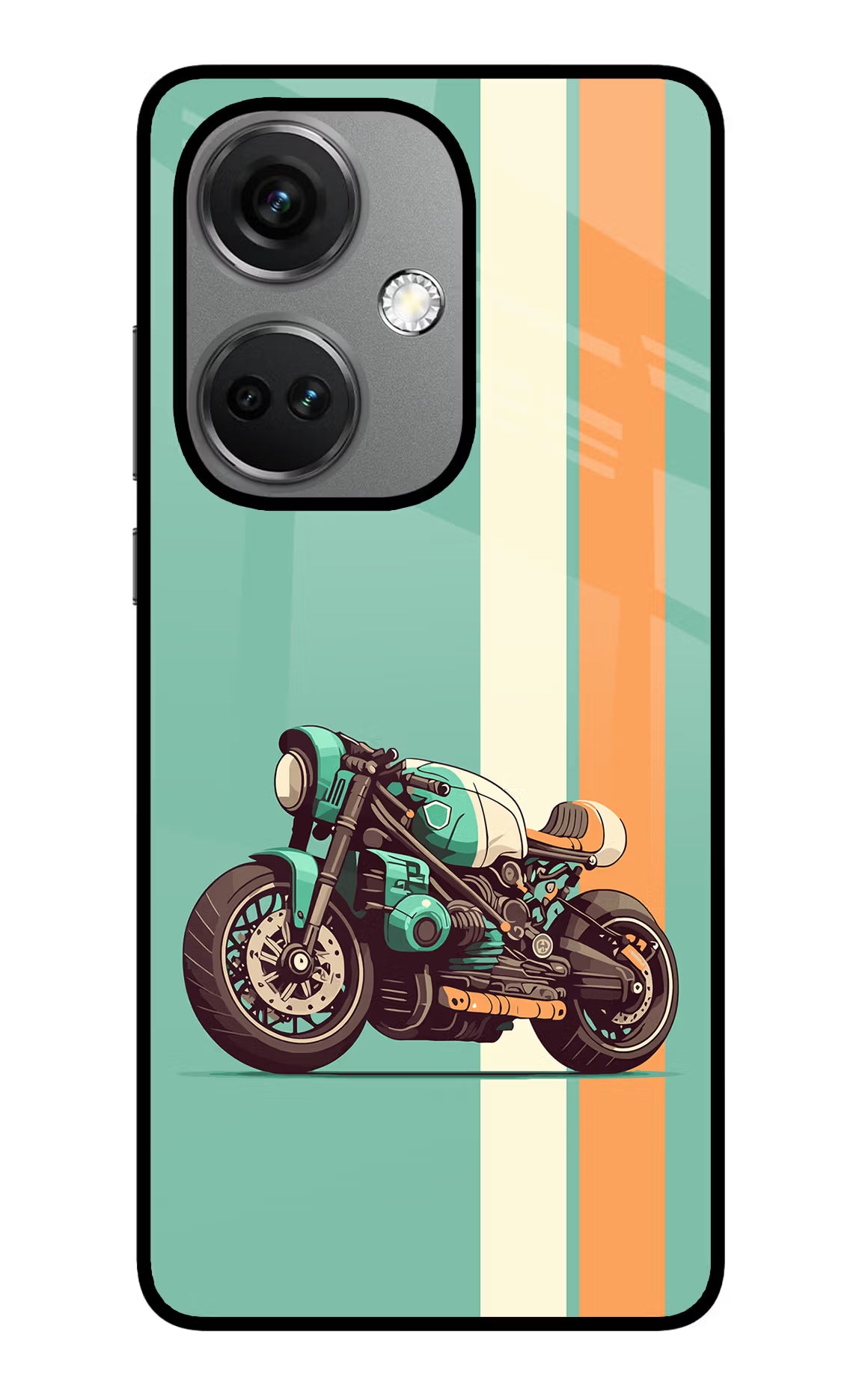 Striped Moto Drift OnePlus Nord CE 3 5G Glass Case Back Cover by Casekaro