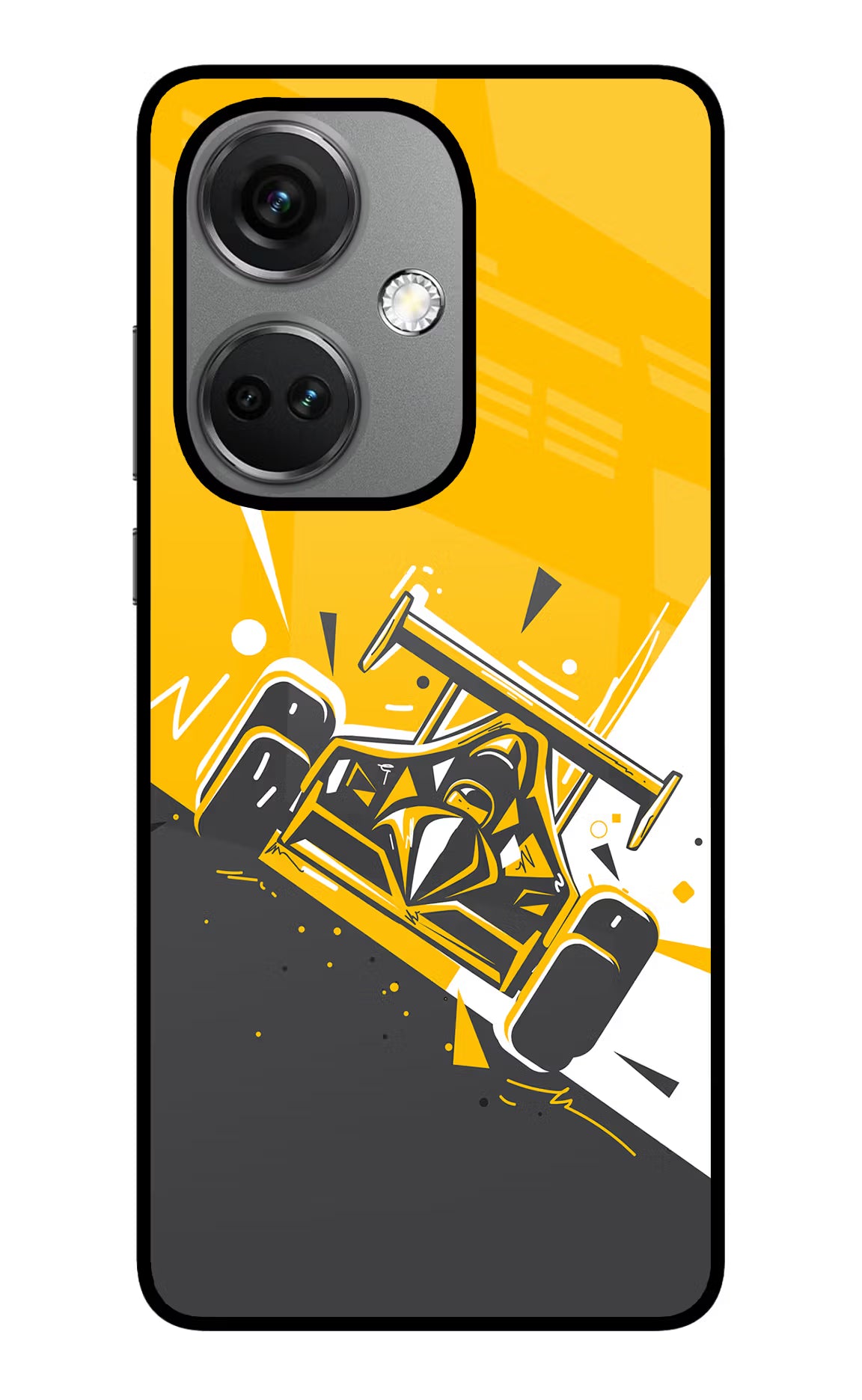 Track King OnePlus Nord CE 3 5G Glass Case Back Cover by Casekaro