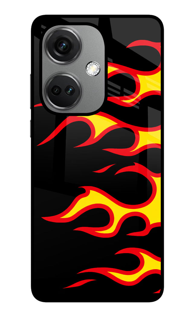 Side Sweep Flames OnePlus Nord CE 3 5G Glass Case