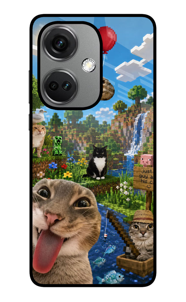 Minecraft Cat Chaos OnePlus Nord CE 3 5G Glass Case