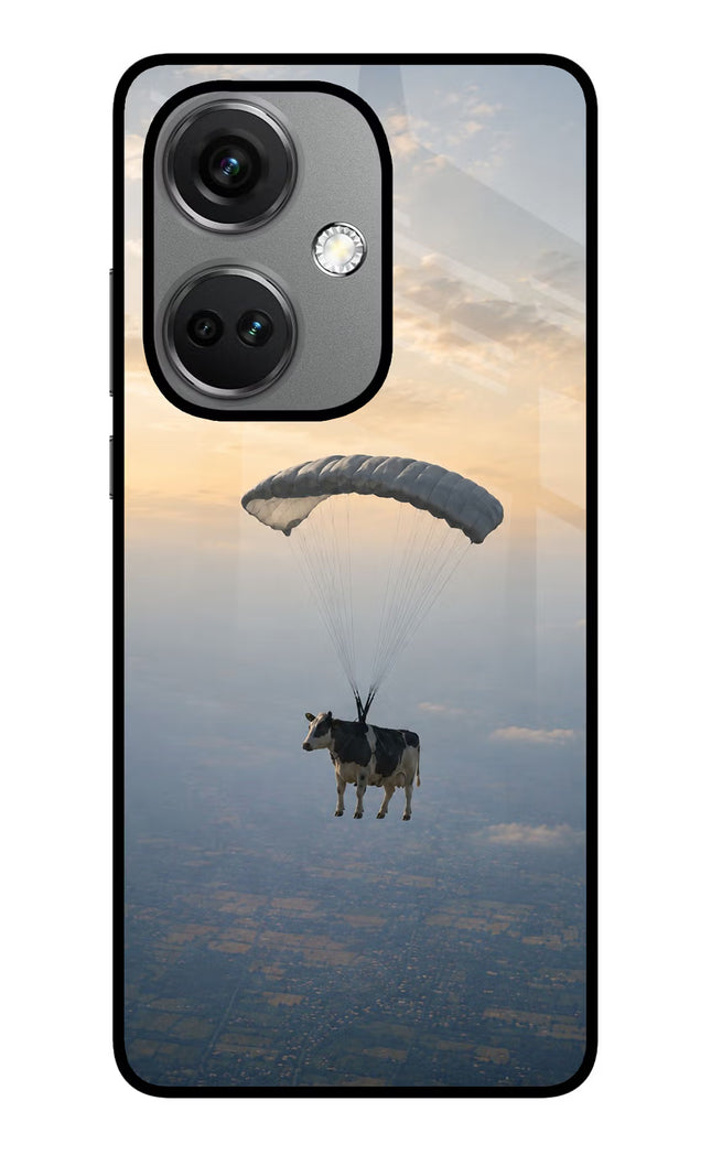 Skydiving Cow OnePlus Nord CE 3 5G Glass Case
