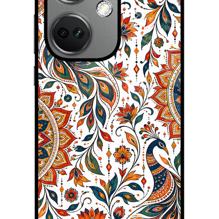 White Mayura OnePlus Nord CE 3 5G Glass Case