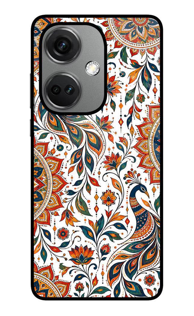 White Mayura OnePlus Nord CE 3 5G Glass Case