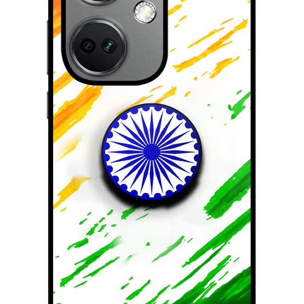 Indian Flag Ashoka Chakra OnePlus Nord CE 3 5G Glass Case