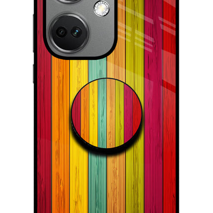 Multicolor Wooden OnePlus Nord CE 3 5G Glass Case