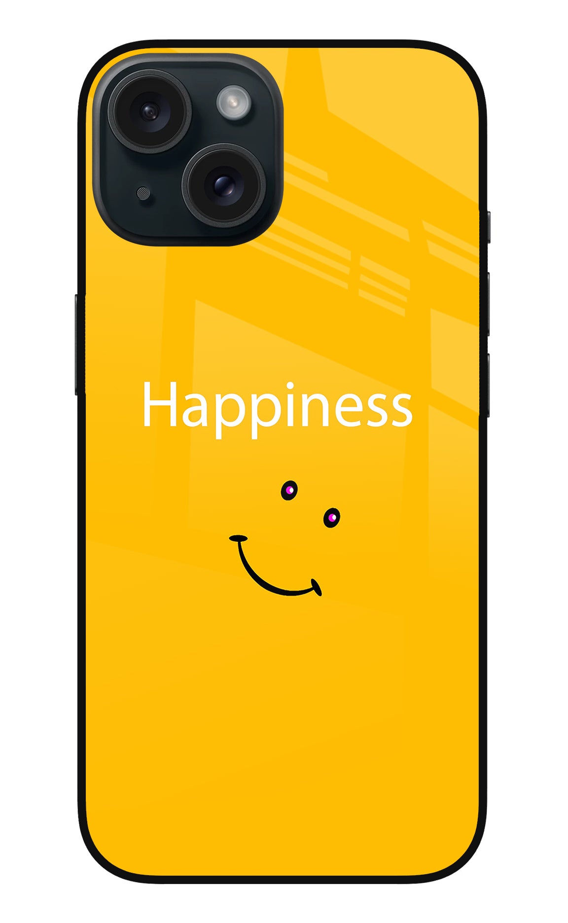 Happiness With Smiley iPhone 15 Glass Case