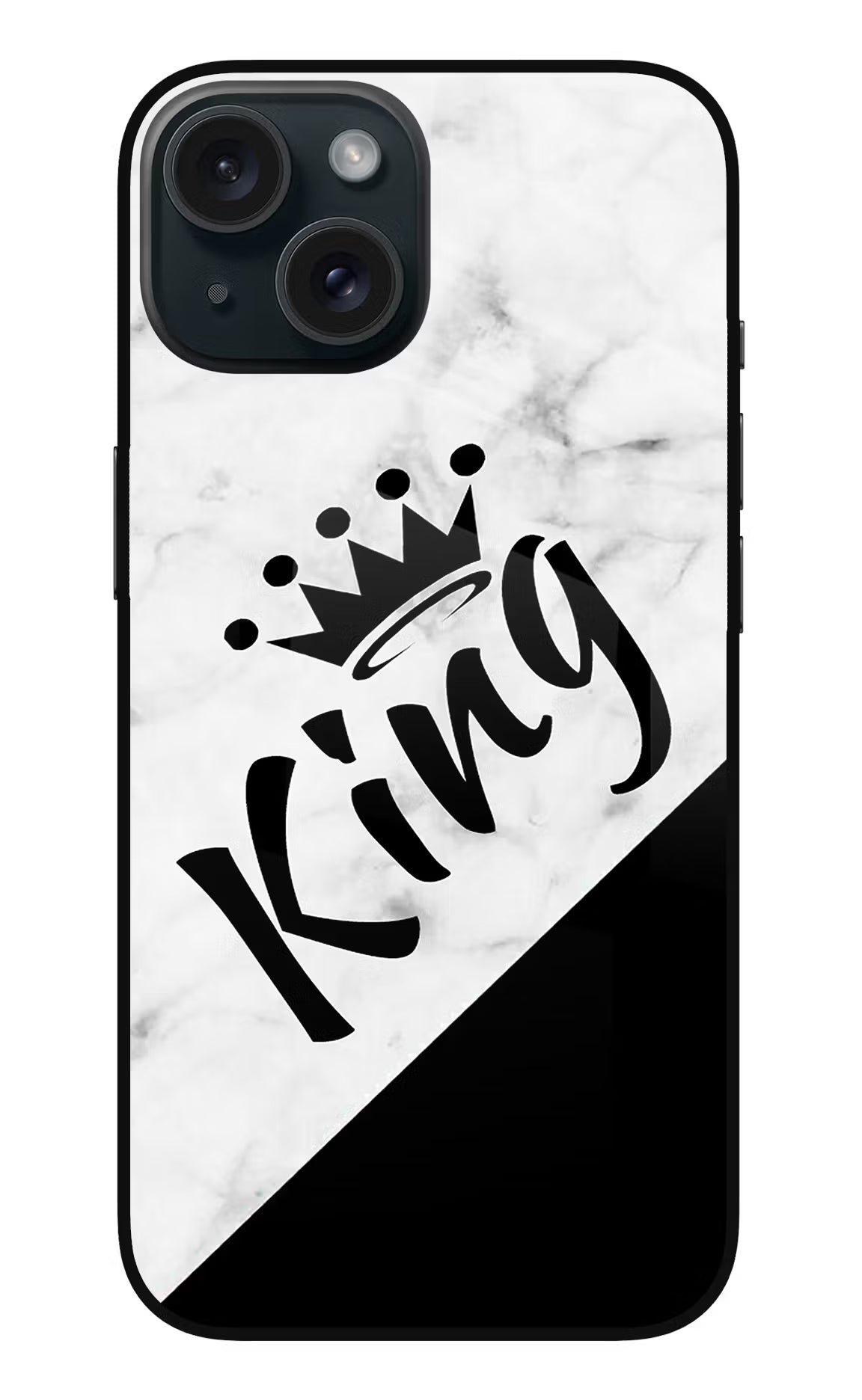 King iPhone 15 Glass Case Back Cover by Casekaro
