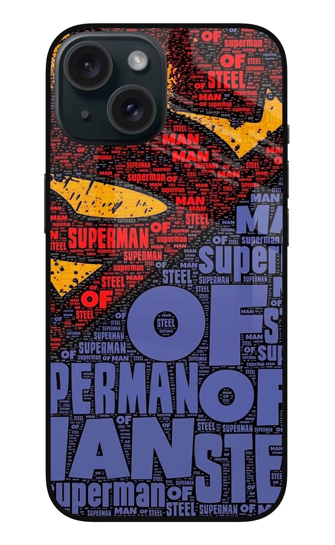 Superman iPhone 15 Glass Case Back Cover by Casekaro