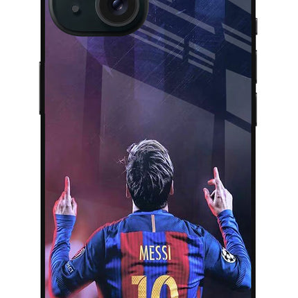 Messi iPhone 15 Glass Case Back Cover by Casekaro