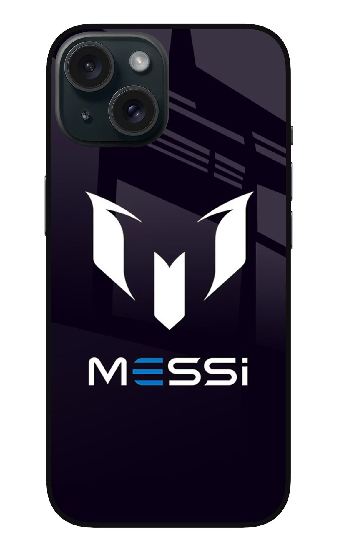 Messi Logo iPhone 15 Glass Case Back Cover by Casekaro