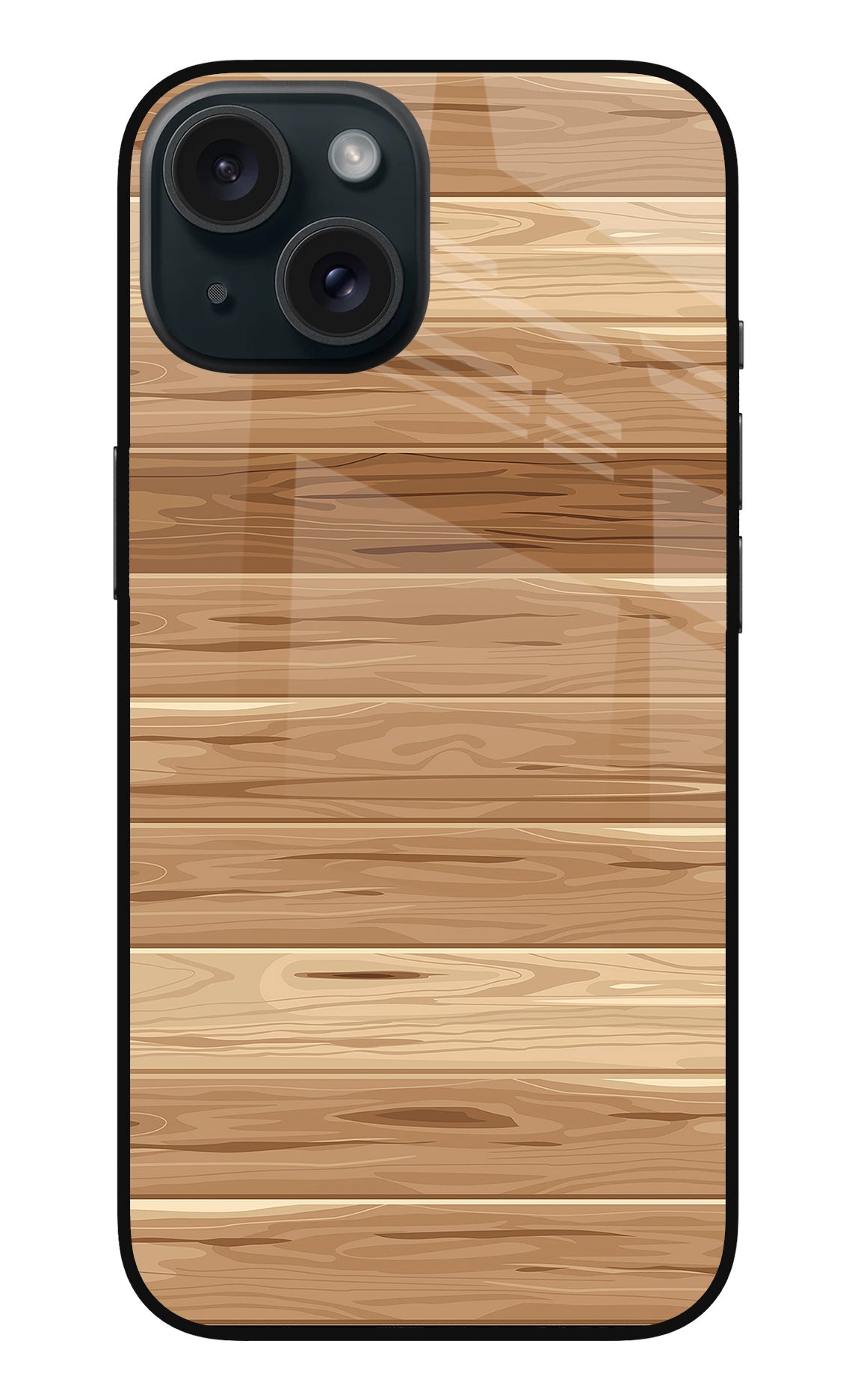 Wooden Vector iPhone 15 Glass Case