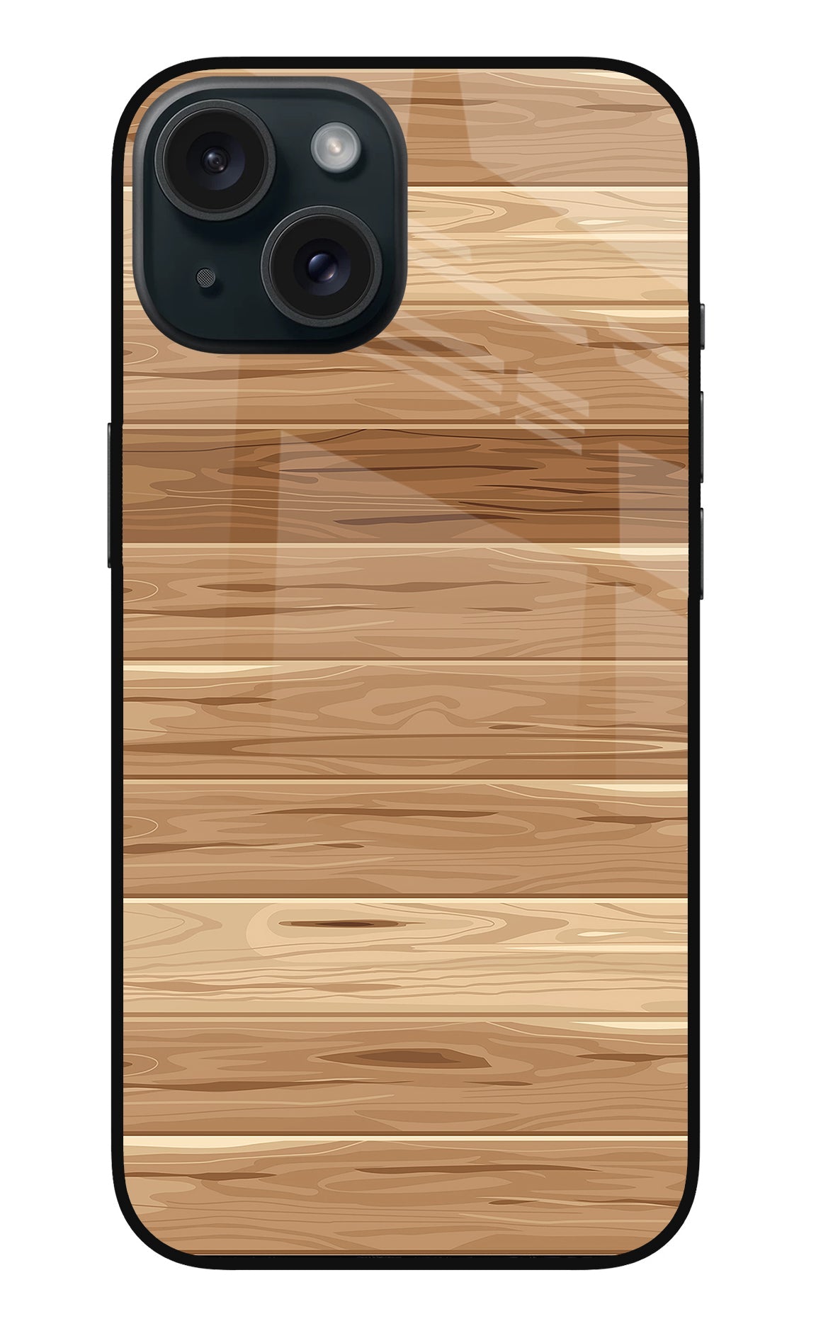 Wooden Vector iPhone 15 Back Cover