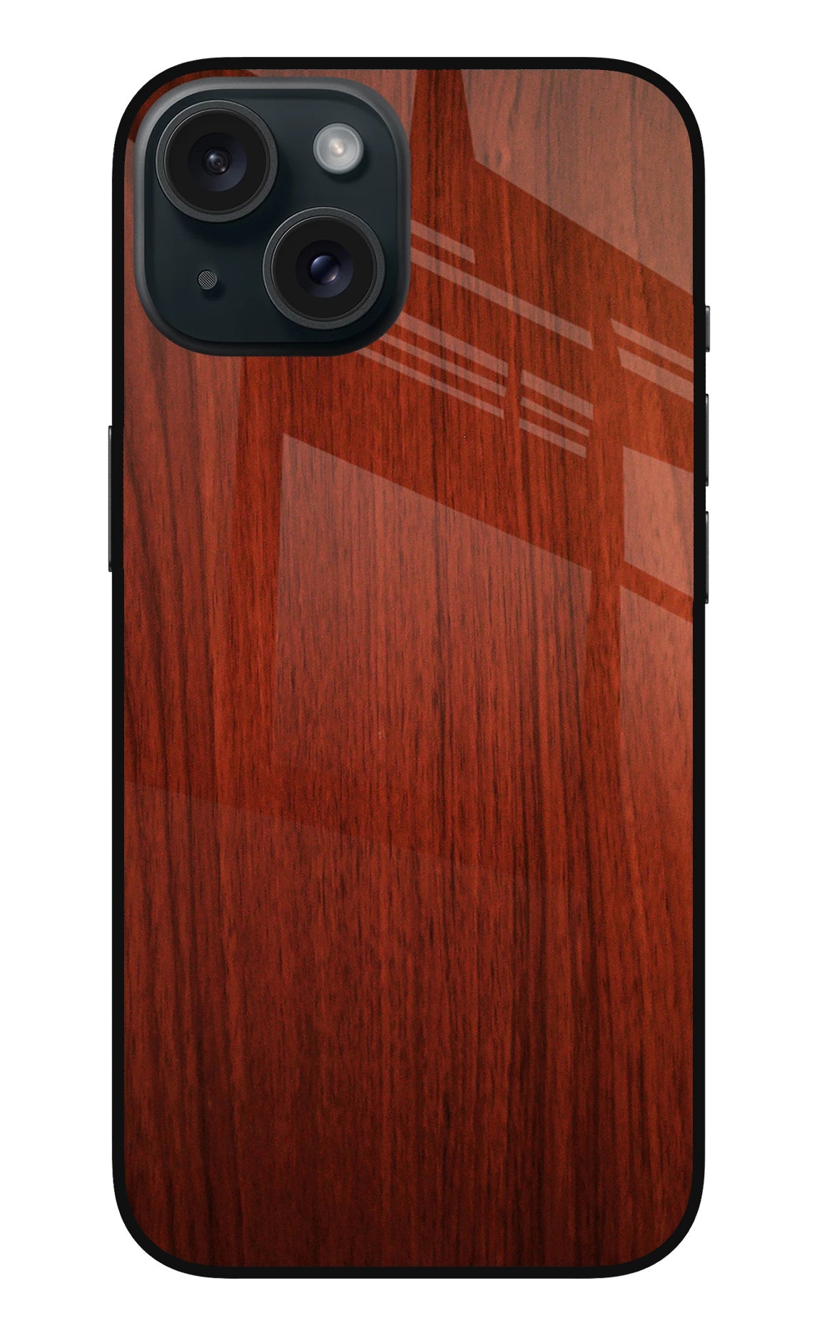 Wooden Plain Pattern iPhone 15 Glass Case