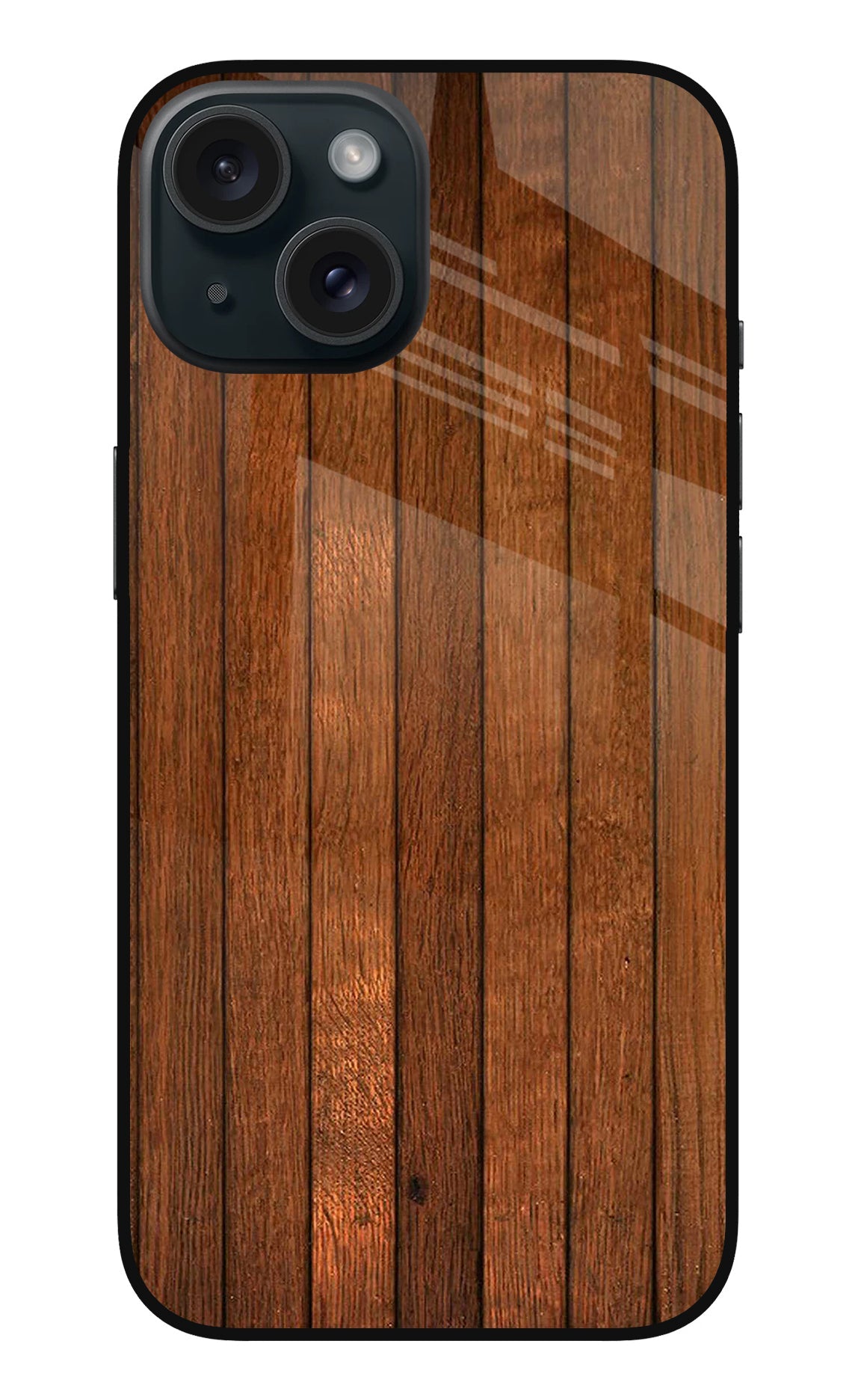 Wooden Artwork Bands iPhone 15 Glass Case