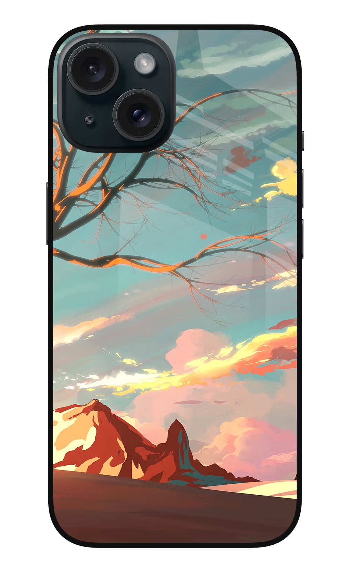 Scenery iPhone 15 Glass Case Back Cover by Casekaro