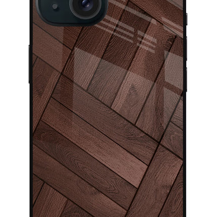 Wooden Texture Design iPhone 15 Glass Case