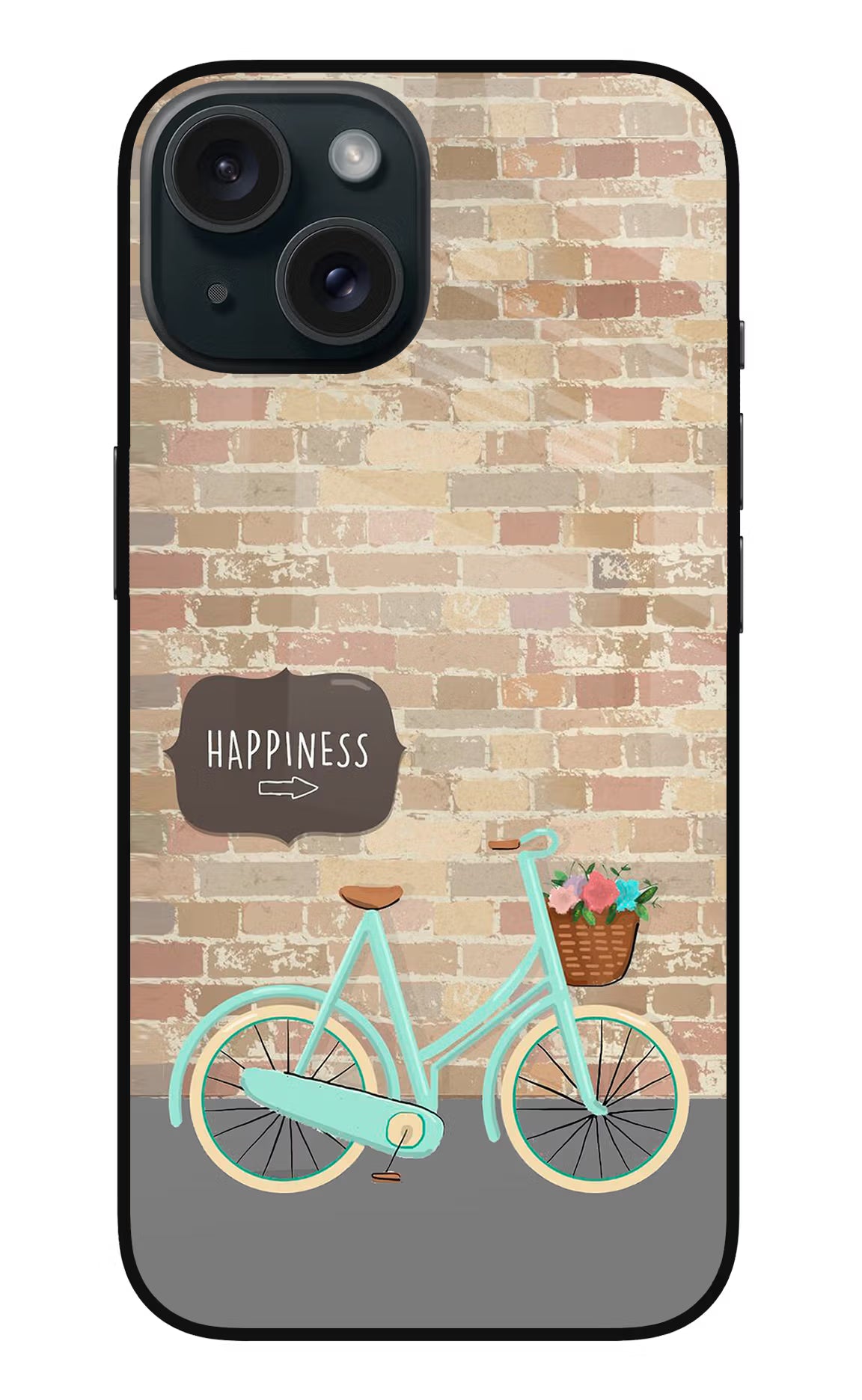 Happiness Artwork iPhone 15 Glass Case Back Cover by Casekaro