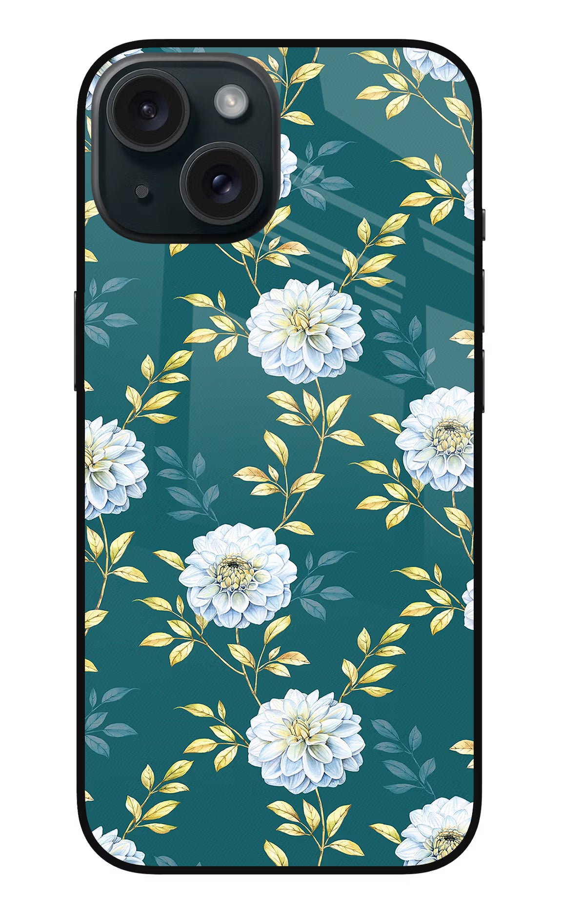 Flowers iPhone 15 Glass Case Back Cover by Casekaro