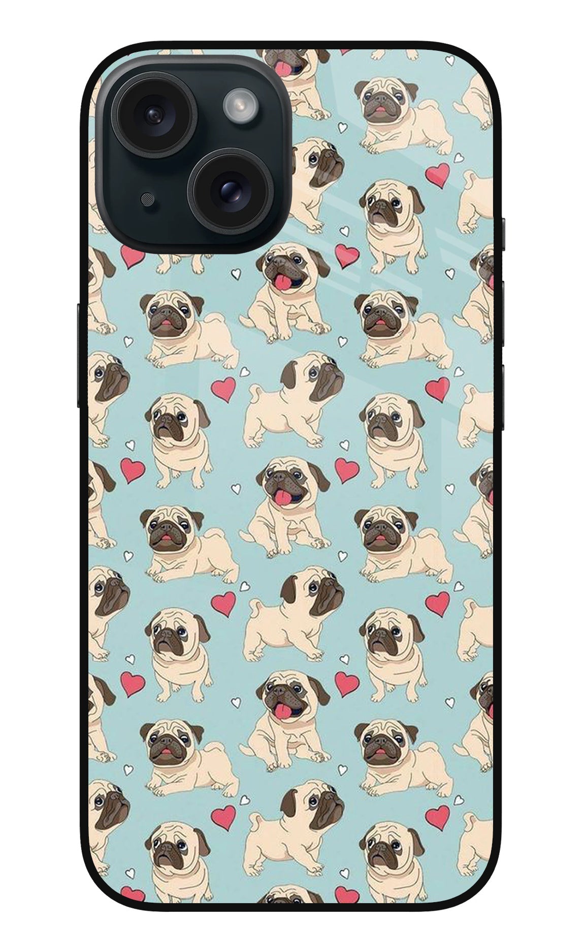 Pug Dog iPhone 15 Glass Case